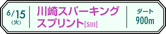 6/15 川崎スパーキングスプリント(SIII) 900m